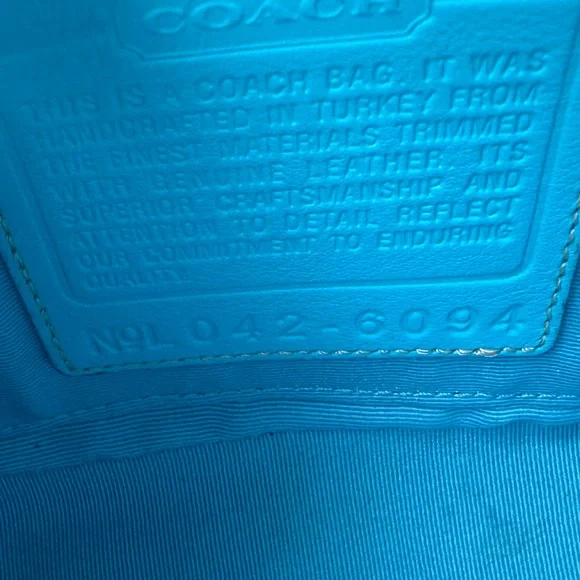 Coach Y2K Demi Baguette Ice Blue Canvas Leather Shoulder Bag - Picture 6 of 12